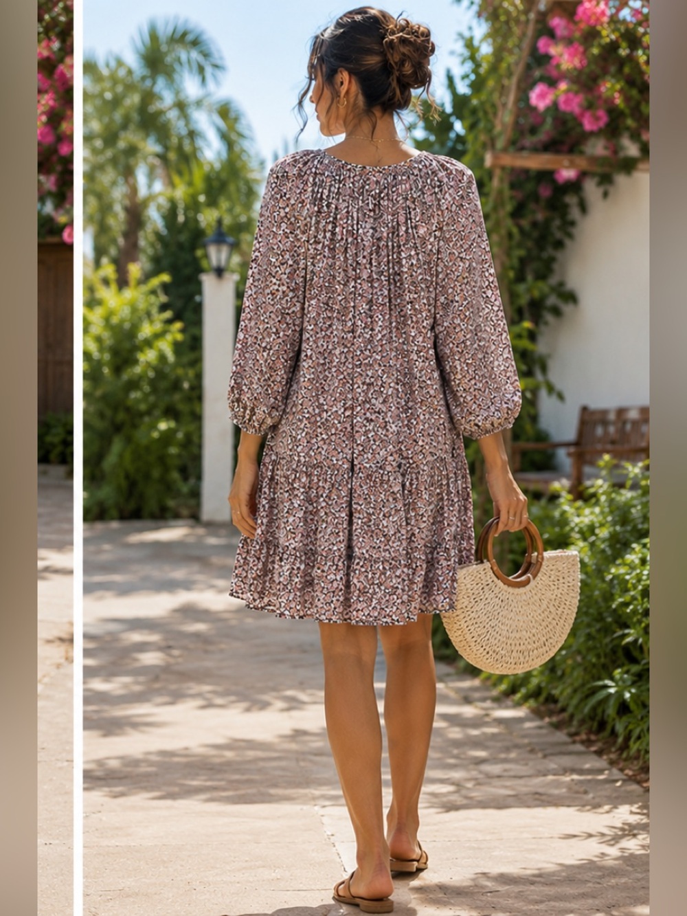 Women’s Floral Long Sleeve Summer Mini Dress